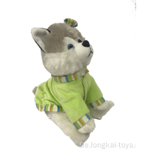 Plush Sitting Dog Wearing Clothes